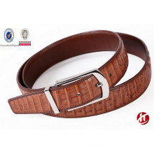 men's Korea style crocodile surface genuine leather pin buckle belt